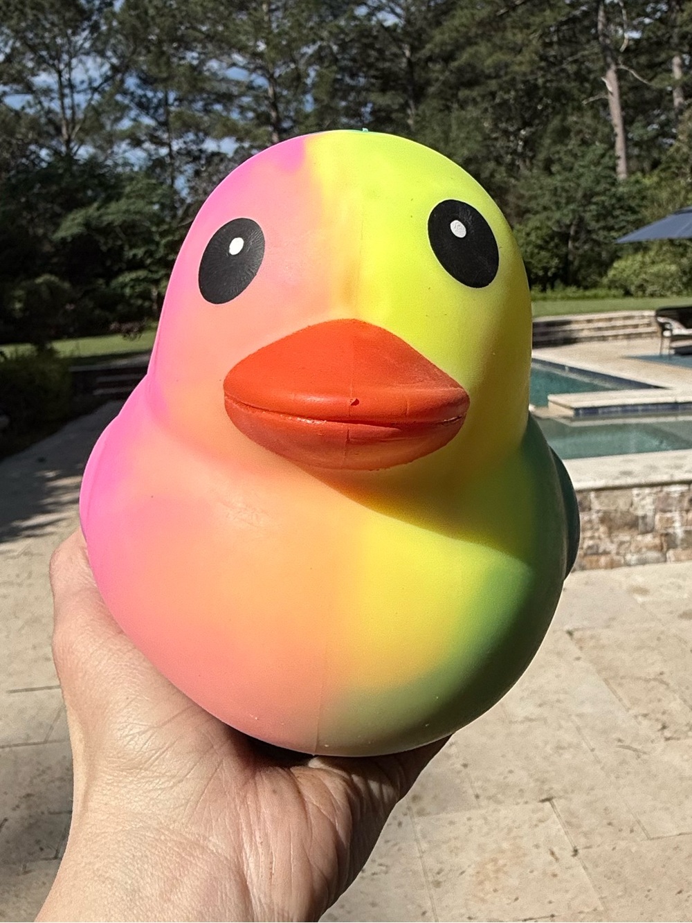 Squeeezy Rainbow Rubber Duck-multicolor